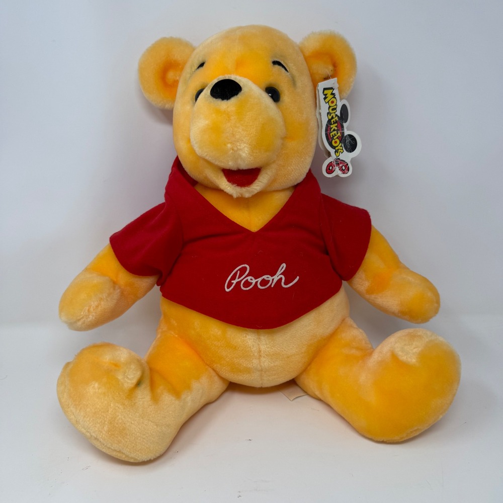 Disney Mouseketoys Winnie the Pooh Plush Vintage Red Shirt Disneyland World 12"